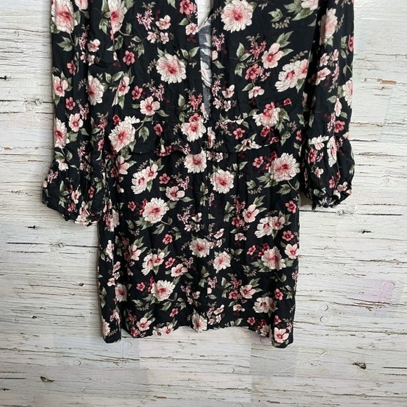 American eagle floral dress black pink medium - Picture 9 of 11